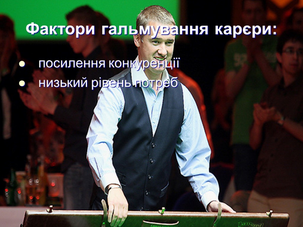 Фактори гальмування карєри: посилення конкуренції низький рівень потреб